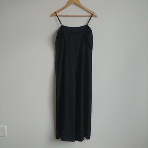 Babaton Aritzia black cropped leg ankle jumpsuit spaghetti strap size 8
